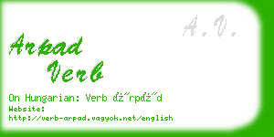 arpad verb business card